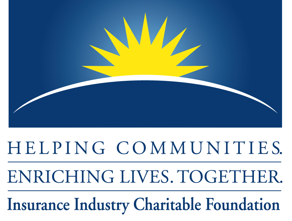 In the logo for the Insurance Industry Charitable Foundation a stylized sun is seen rising over a curved horizon