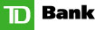 Graphic of the TD Bank logo; the letters 'T' and 'D' drawn with one continuous white line on a green square