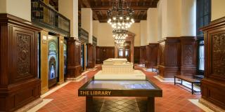 Interior of the Stephen A. Schwarzman Building Visitor Center.