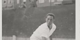 1938, Radcliffe Mason playing tennis, Harlem