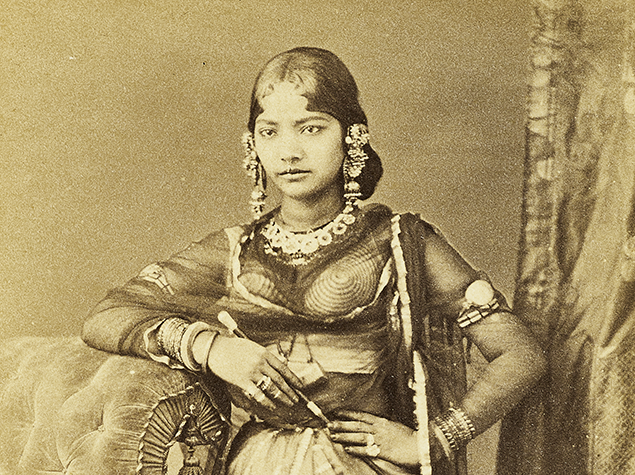 Detail of photograph of Juddan Dancing Girl, from the series Beauties of Lucknow, Calcutta 1874 