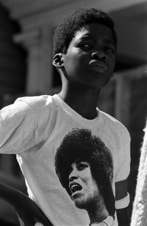 Boy with Angela Davis T-Shirt