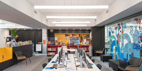 Interior of Bloomingdale Library Teen Center.